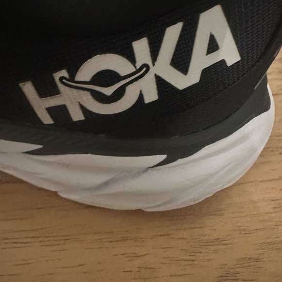 Hoka Clifton 8 Black with White Accents - Picture 6 of 10